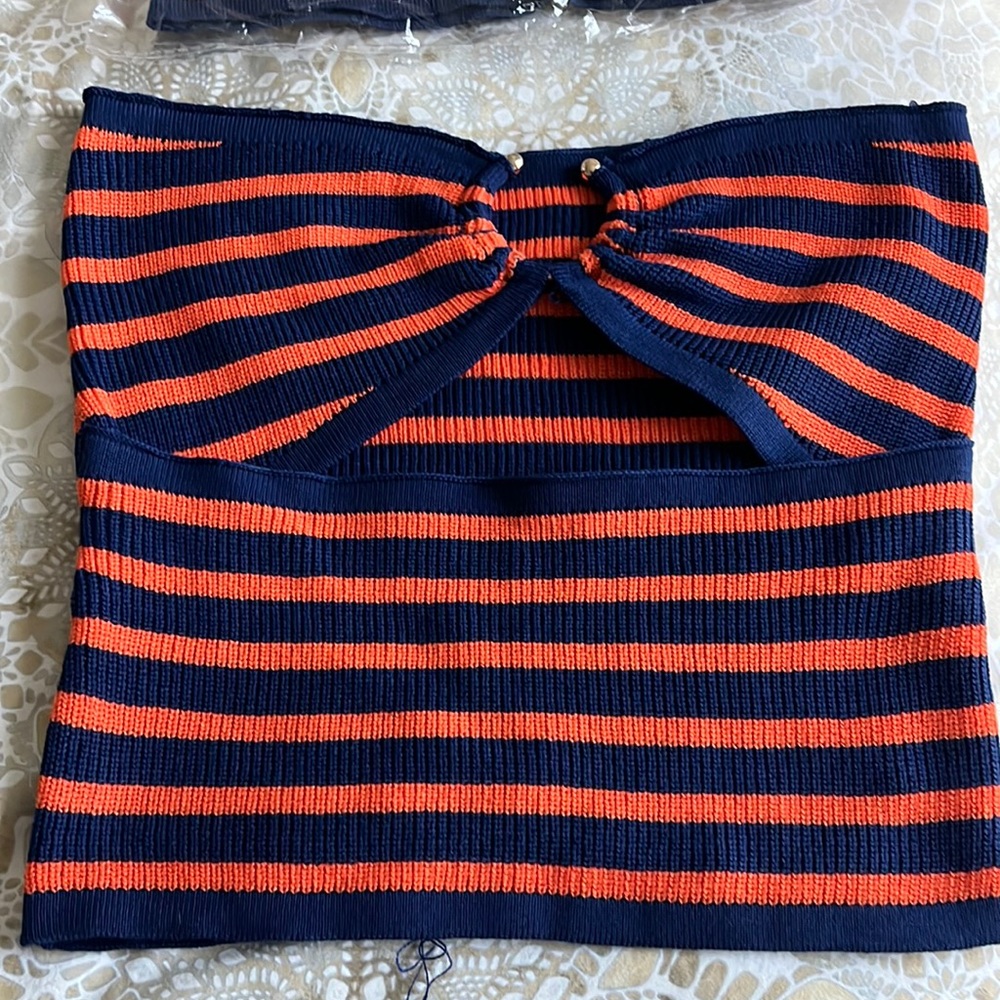 Royal blue and Orange tube top